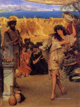 収穫祭 収穫時の踊るバッカンテ ロマンチックなサー・ローレンス・アルマ・タデマ Oil Paintings